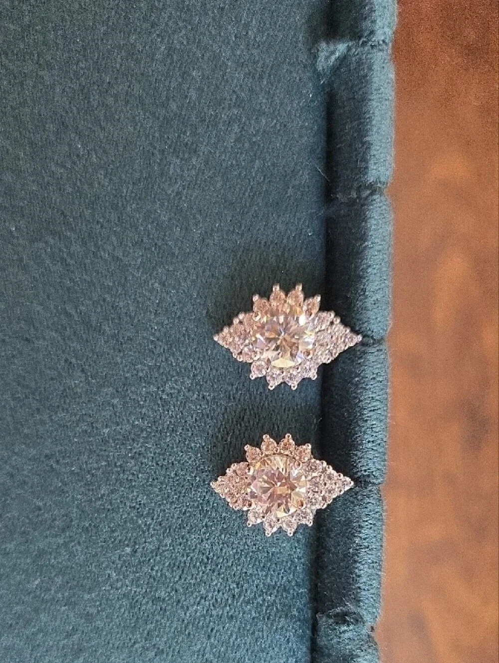 Sparkling White Mossanite Cluster Stud Earrings On Sterling Sliver (S925)